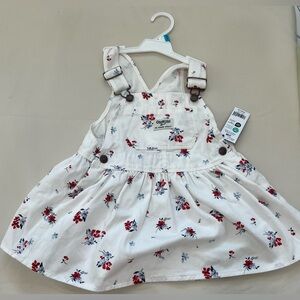 OshKosh B'gosh White Dress with Red and Blue Floral Design